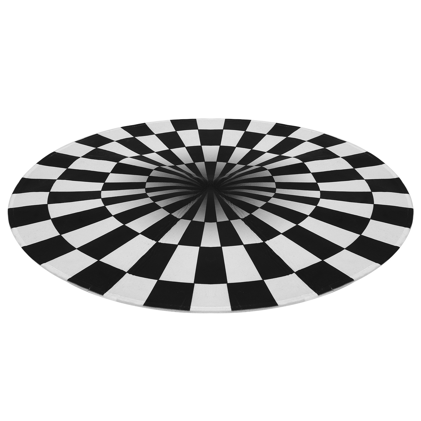 Runde, Schwarz-weiß Karierte, Rutschfeste Matte, Teppich Für Wohnzimmer, Schlafzimmer (60 Cm)