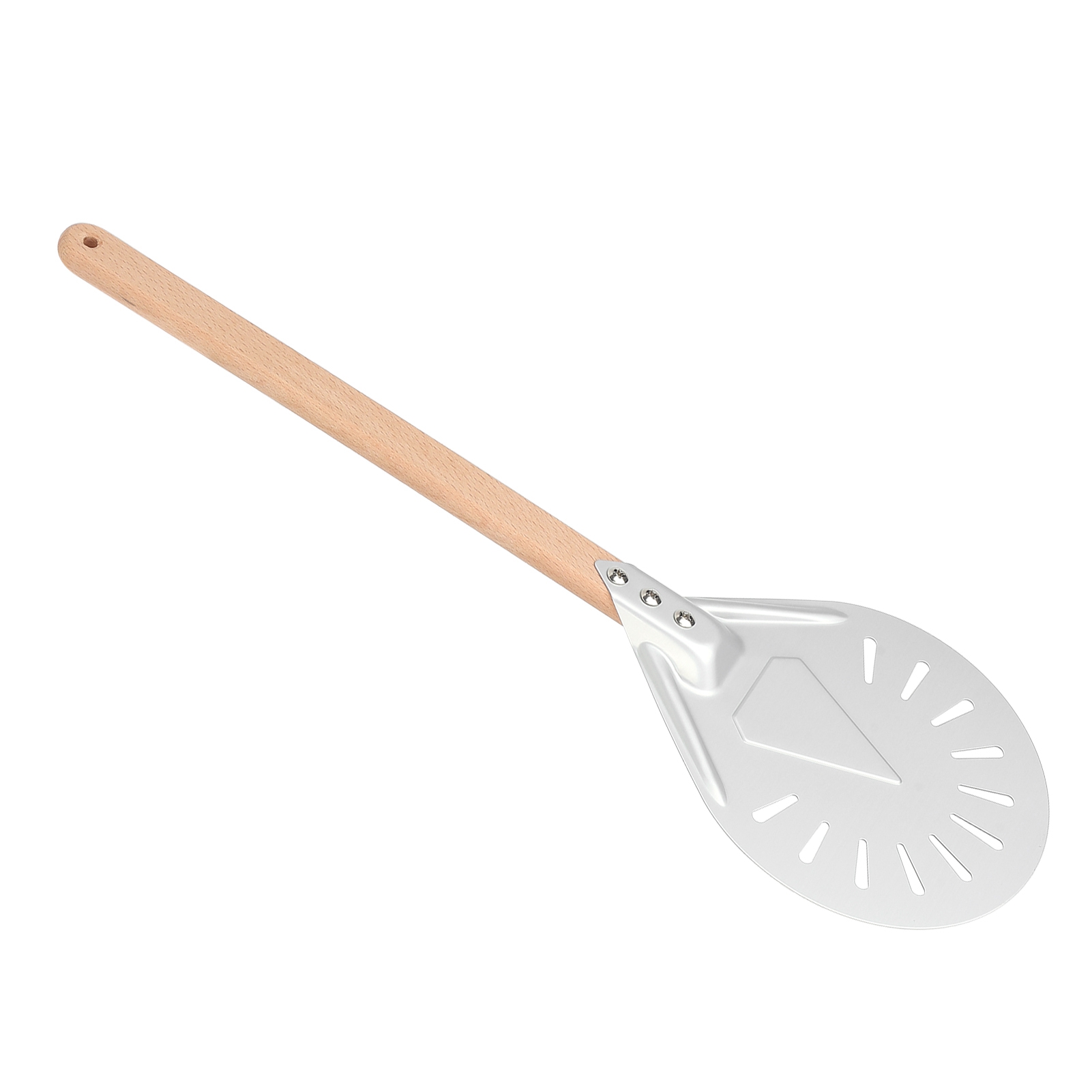 Runder Pizzaspatel Mit 41 Cm Abnehmbarem Holzgriff, Hitzebeständig Und Rutschfest (8 Zoll)