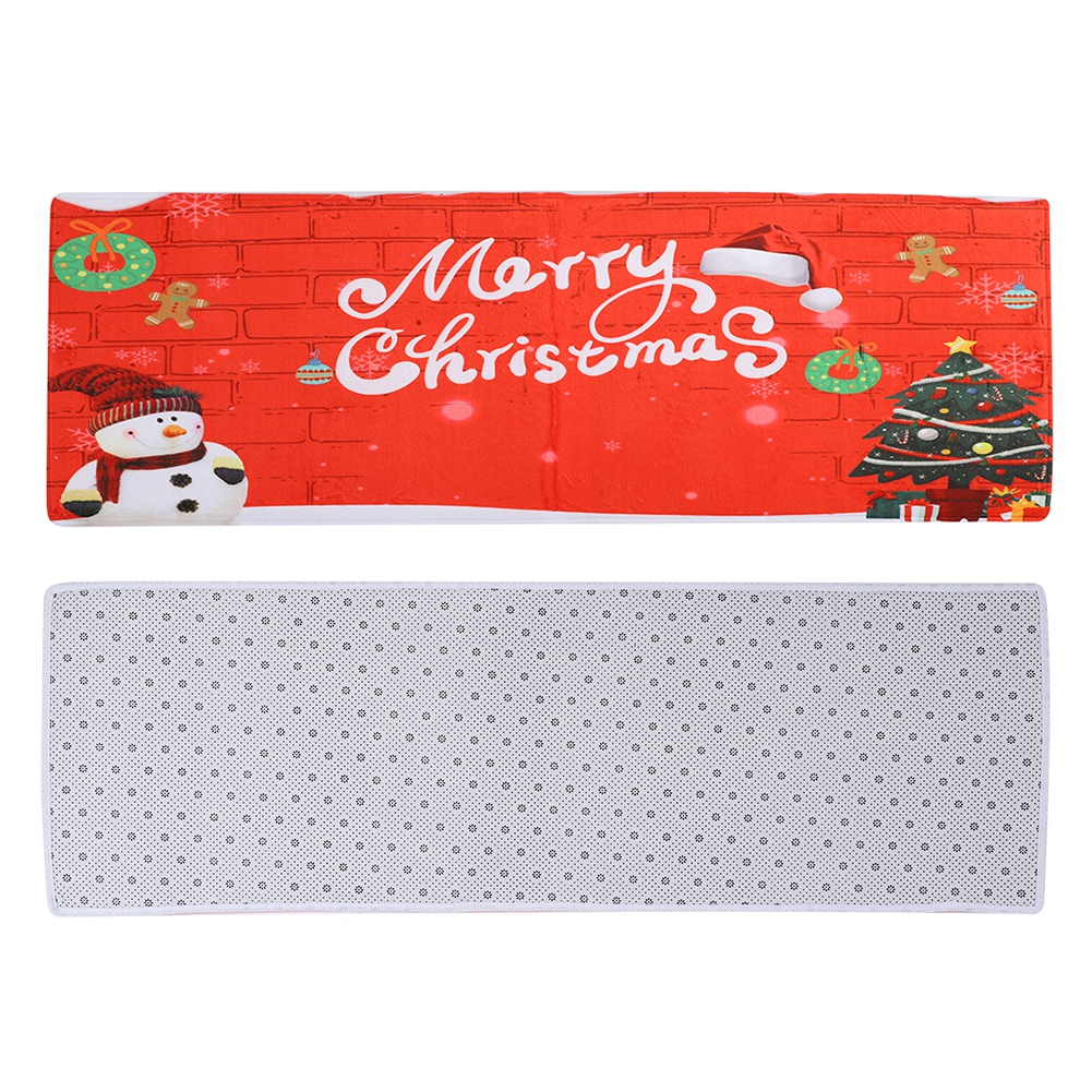 Weihnachtliche Fußmatte Mit Weihnachtsmann- Und Schneemannmuster, Saugfähige Flanell-badematte, Heimdekoration