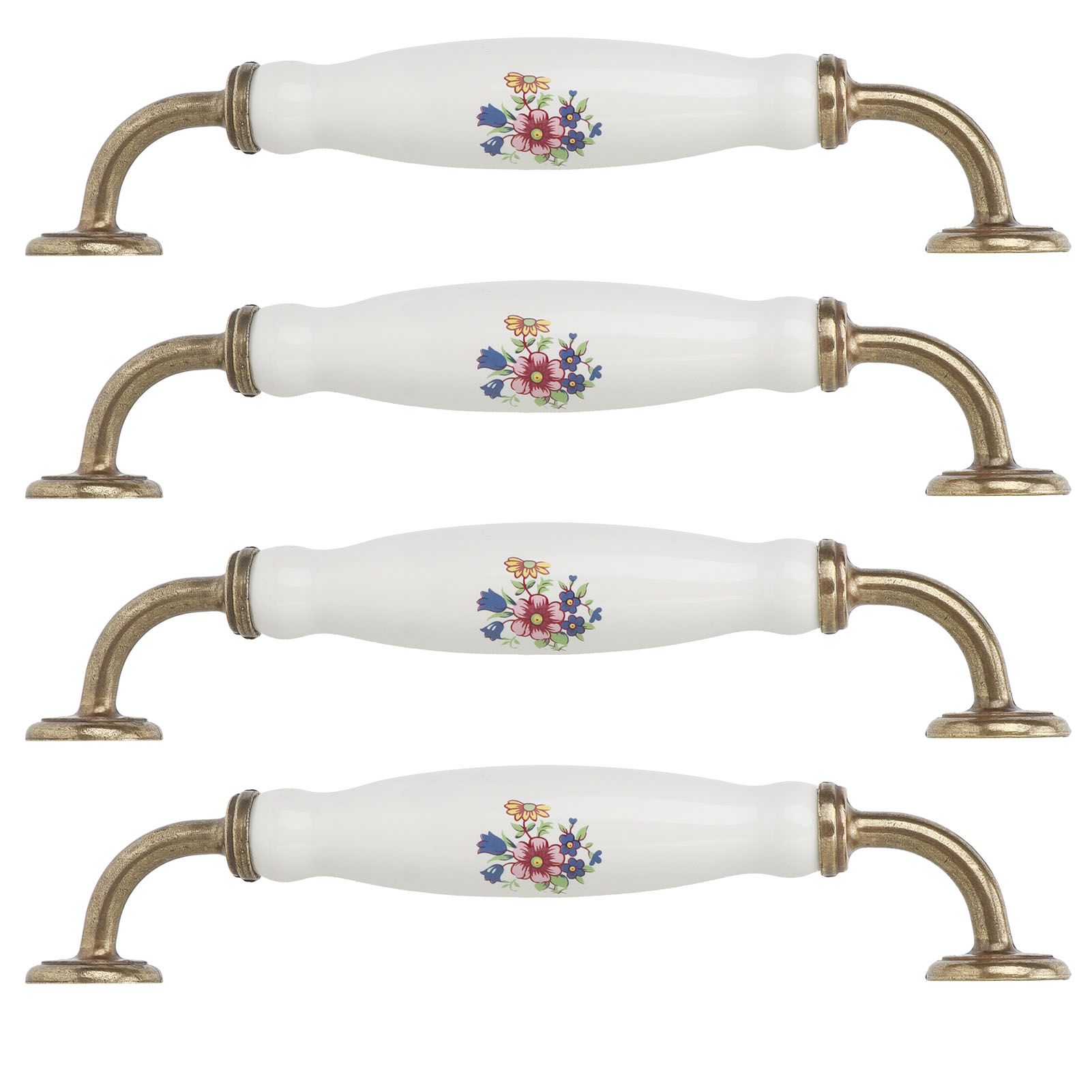 4er-set Keramikgriffe Im Europäischen Stil, 160 Mm Lochabstand, Für Schranktüren Und Schubladen