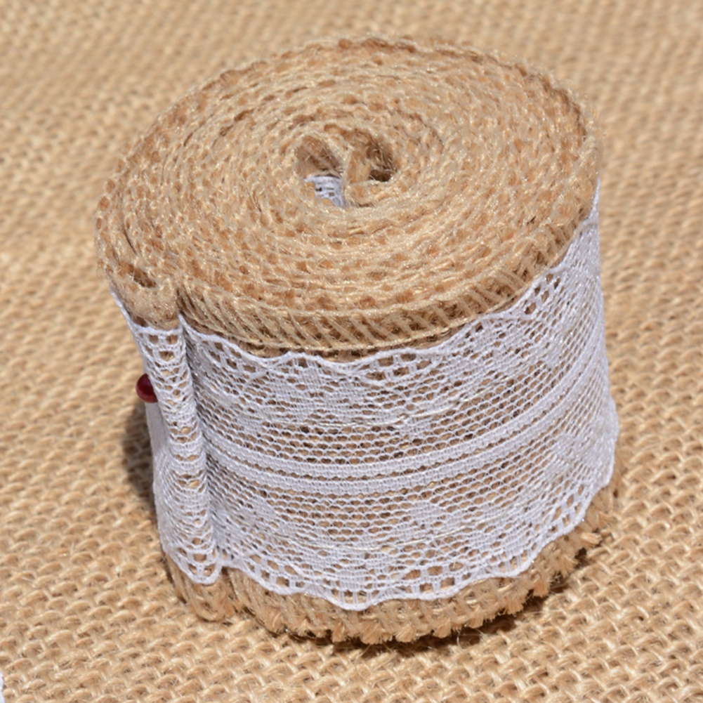 2 M Jute-leinen-volumenspitze Diy-handarbeit Volumendekoration