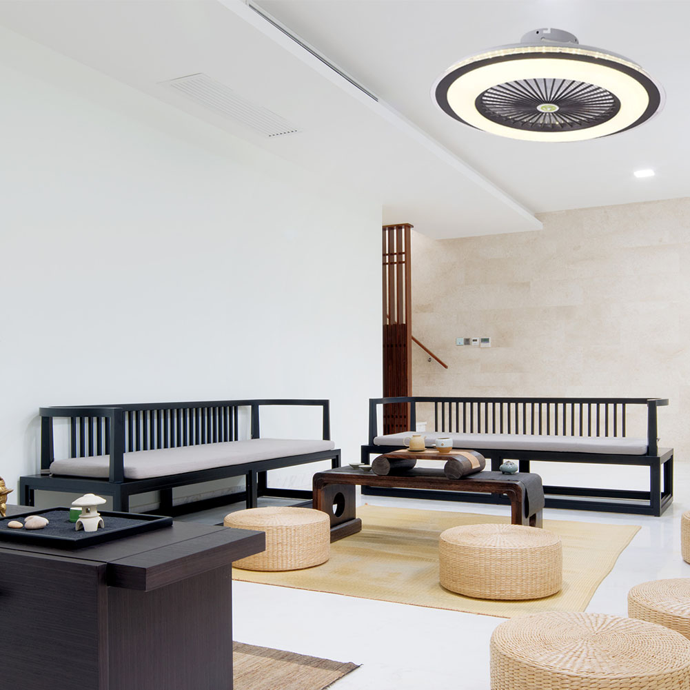 220v Led-deckenventilator Mit Fernbedienung, 3 Dimmbaren Farben, Ideal Für Wohnzimmer, Kinderzimmer Oder Als Dekoration (kaffeebraun).