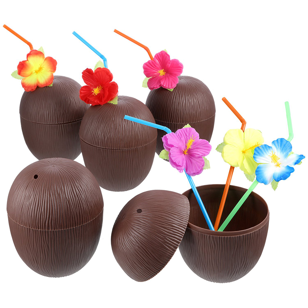 1 Stück Kokosnussbecher Für Cocktails, Hawaii-party-trinkflasche Aus Kunststoff, 56 G