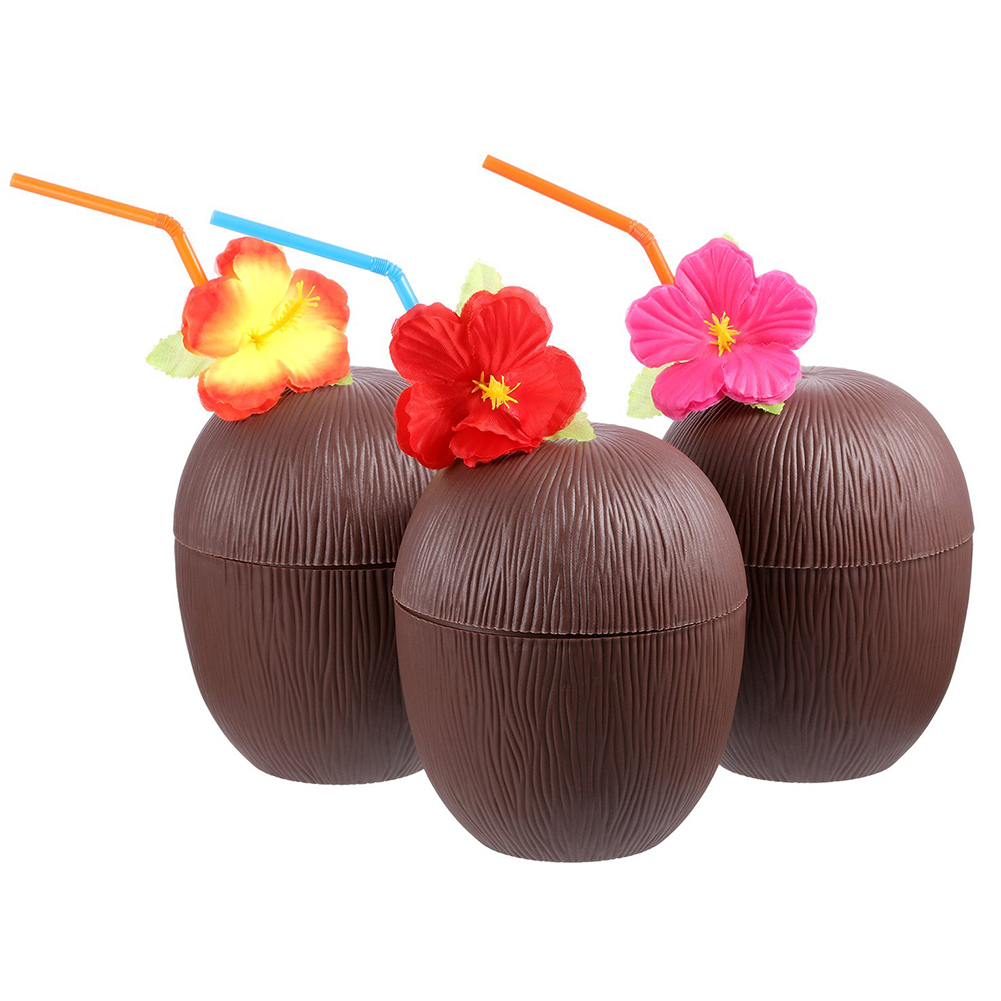 Kokosnussbecher Für Cocktails, Hawaii-party-trinkflaschen Aus Kunststoff, 56 G