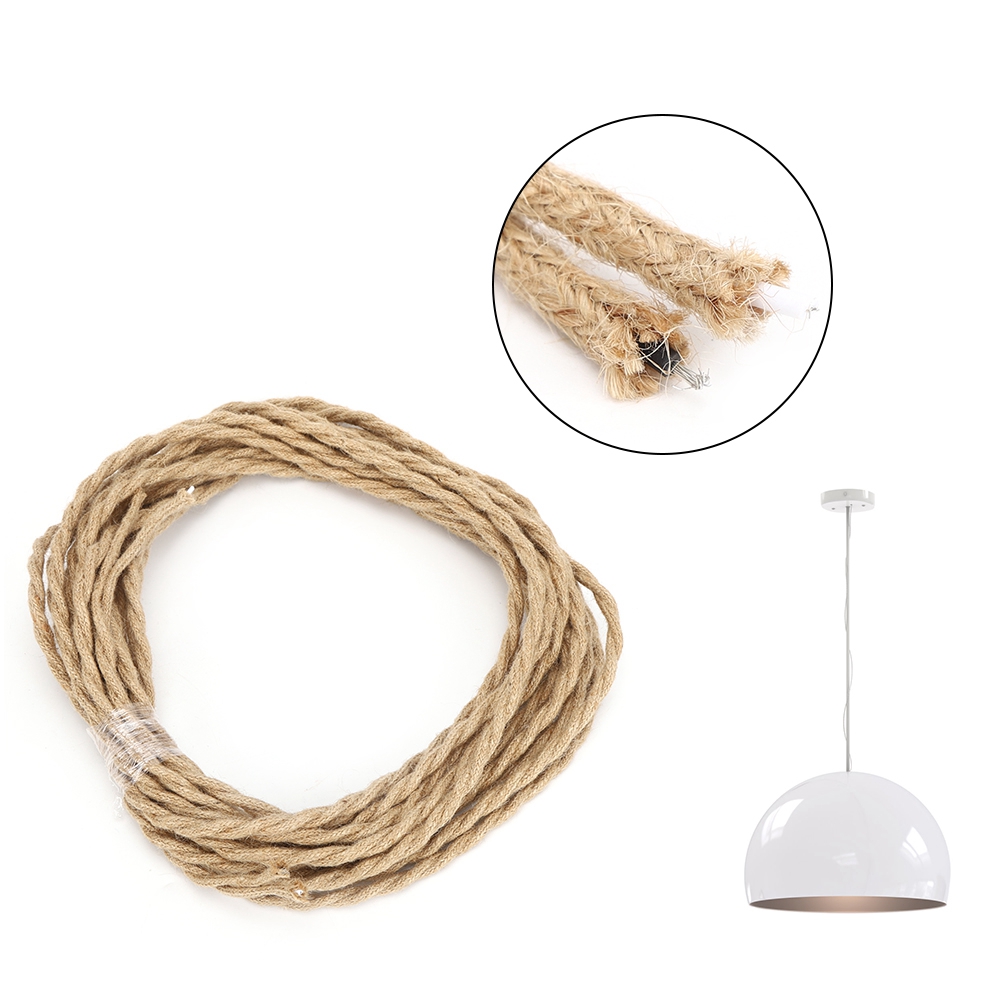 Vintage Hanfseil, Gedrehtes Adernpaar, Elektrisches Kabel, Diy-zubehör Für Kronleuchter, 2 Meter
