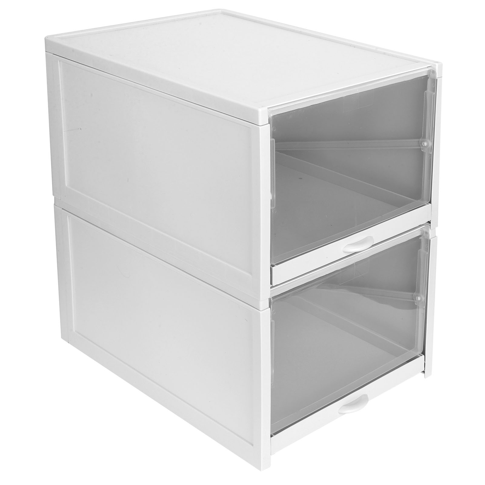 Schuhkarton Pp Aufbewahrungsschublade Organizer Behälter Langlebiger Schrank Für Zuhause 2 Stück Groß (33,2 X 25,8 X 18,3 Cm)