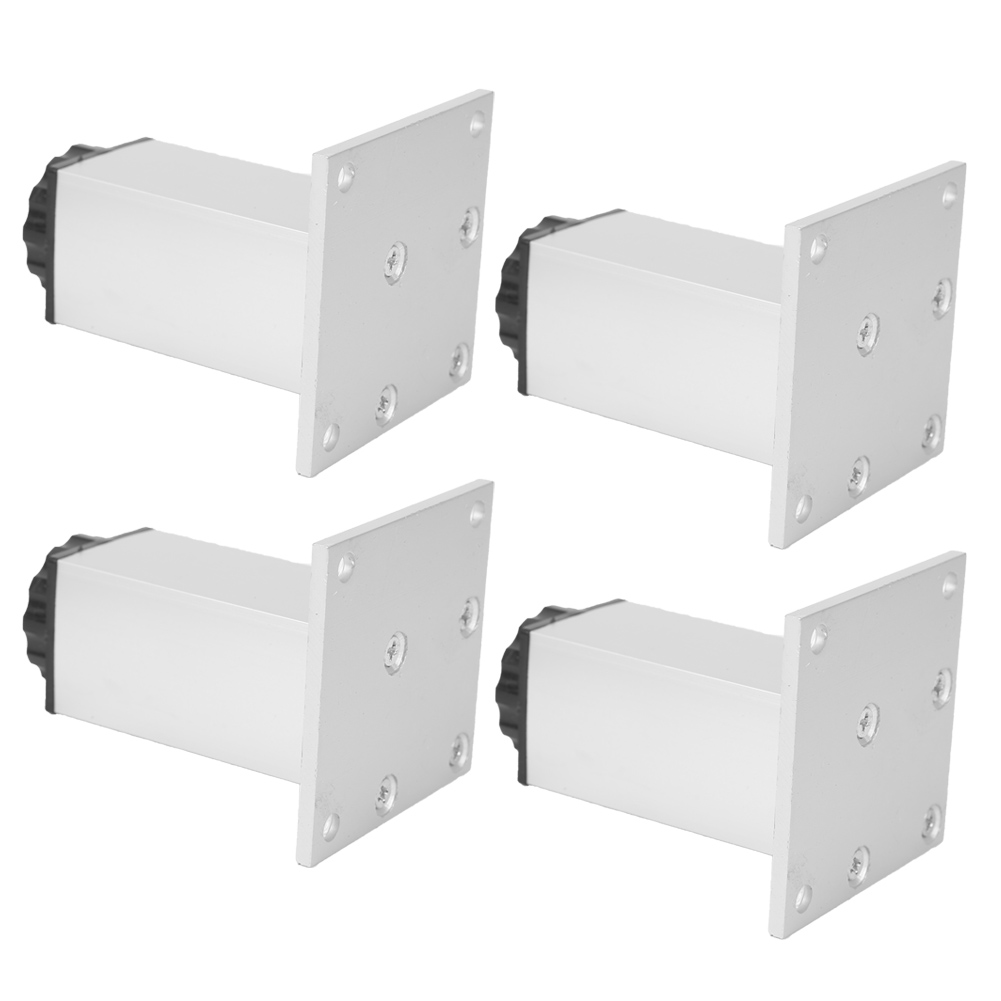 4er-set Quadratische, Verstellbare Möbel-, Schrank-, Tisch- Und Sofabeine Aus Aluminiumlegierung (quadratisches Möbelbein 100 Mm, Oxidiert)