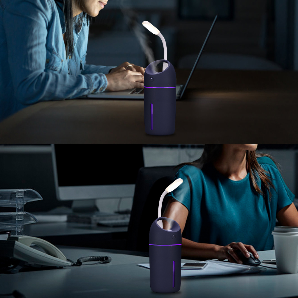 Usb-luftbefeuchter Fürs Auto, Mini-luftbefeuchter Und Luftreiniger Mit 7-farbigem Led-nachtlicht