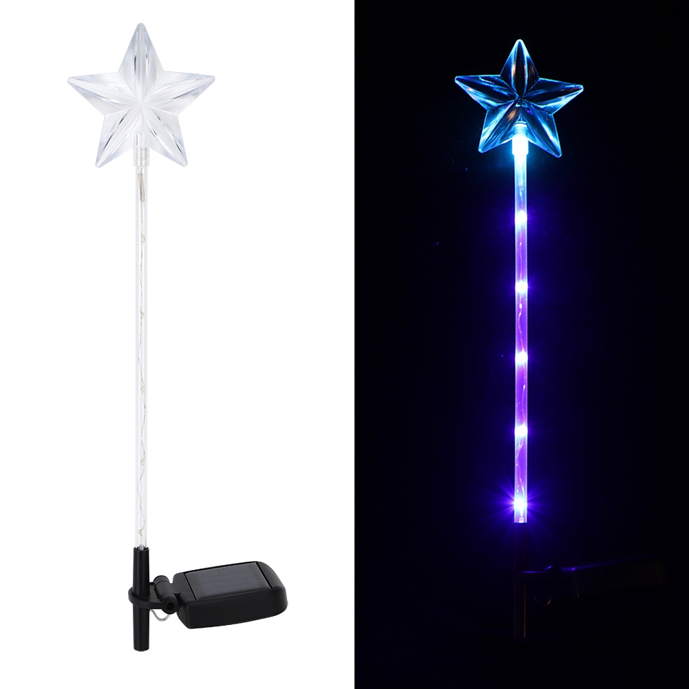 Solarbetriebene 6-led-leuchte, Farbenfrohe Außen- Und Innenleuchte Für Garten, Hof Und Rasen – Stern