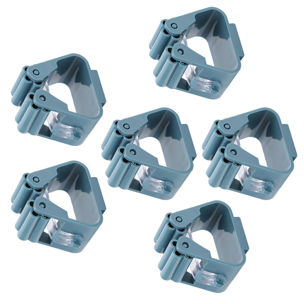 7-teiliges Set Nahtloser Hänge-mopphalter Mit Klebeclips, Badezimmerhaken, Besenhalter Ohne Bohren Für Zuhause, Lila-blau