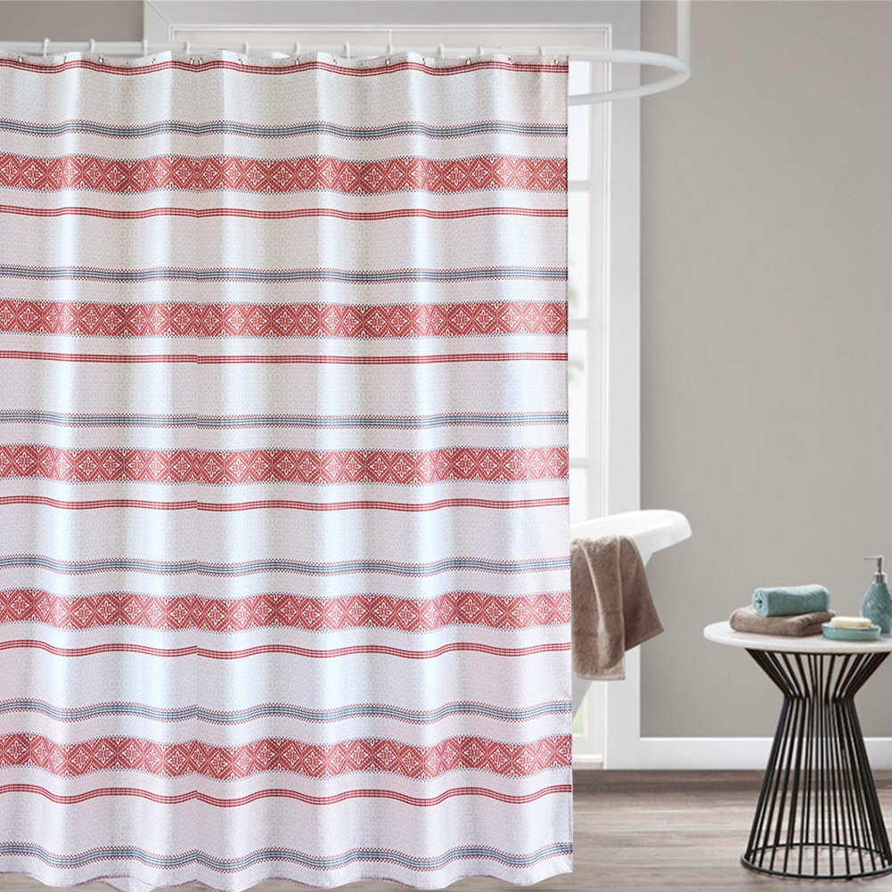 Polyester-duschvorhang Mit Streifenmuster, Wasserdicht, Badezimmervorhang (s)