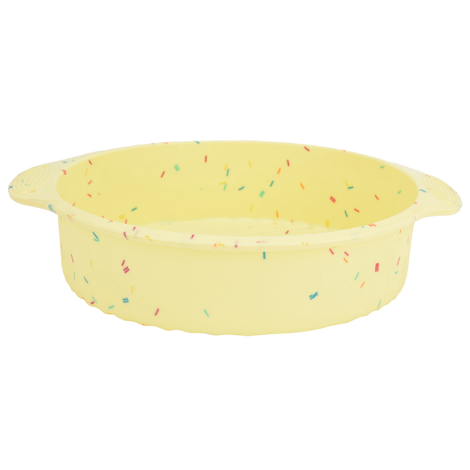 Runde Kuchenform, Antihaftbeschichtet, Wiederverwendbar, Mit Griffen, Backform Für Die Heimische Küche (gelb Mit Farbpartikeln)