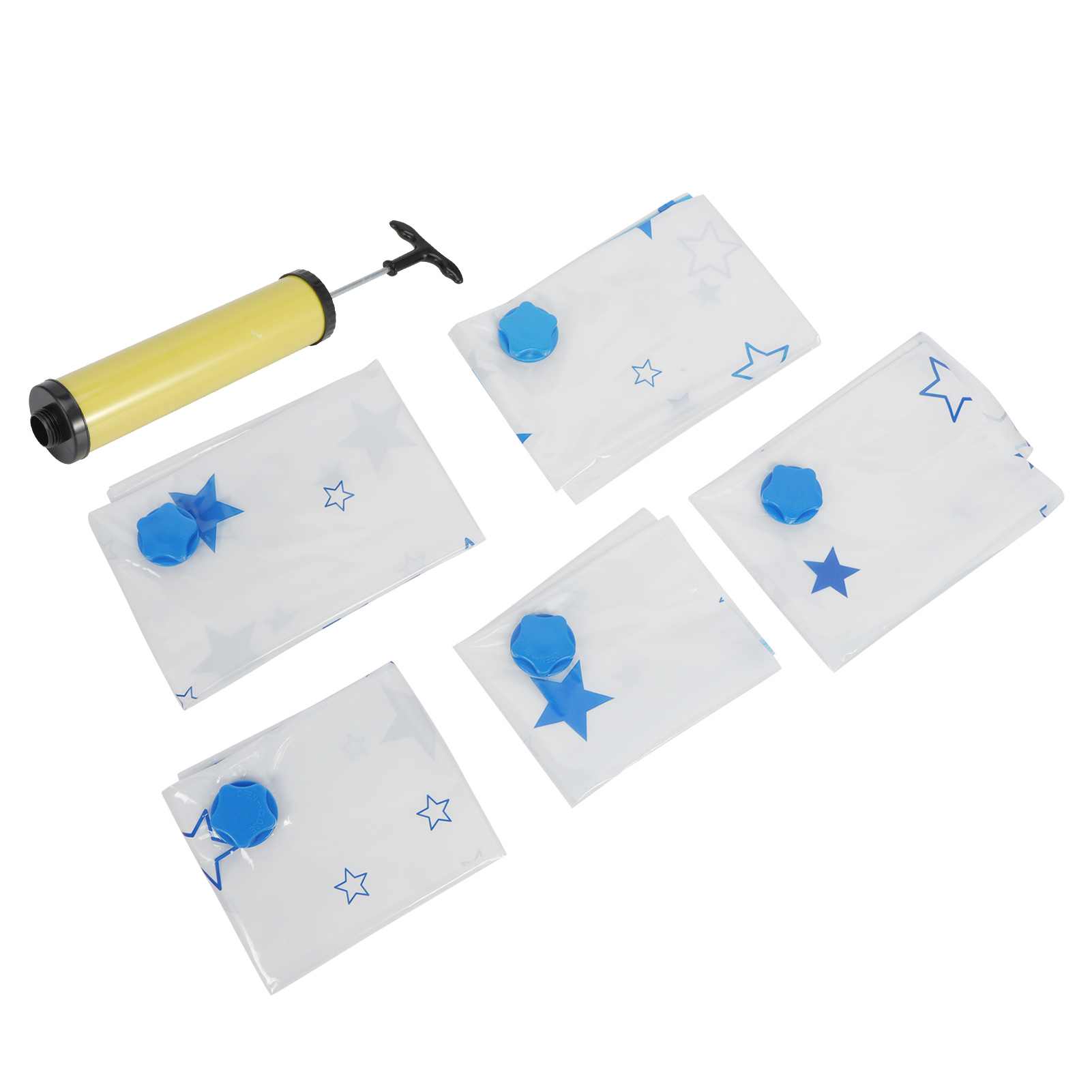 5-teiliges Set Tragbarer Vakuum-aufbewahrungsbeutel, Wiederverwendbar Für Steppdecken, Kleidung, Decken, Bettwäsche (vakuum-aufbewahrungsbeutel Mit Handpumpe)