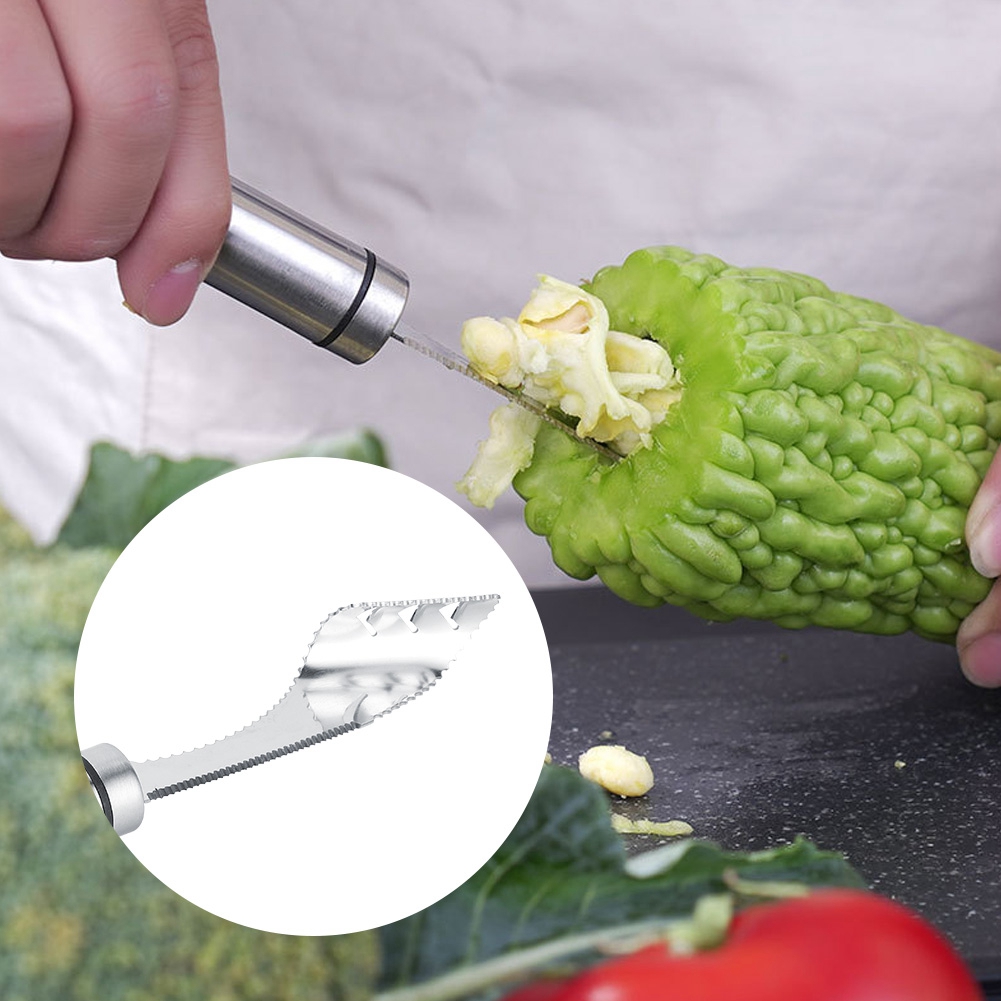 Entkerner Für Bittermelone Und Paprika Aus Edelstahl, Obstentkerner, Haushaltsküchenbedarf