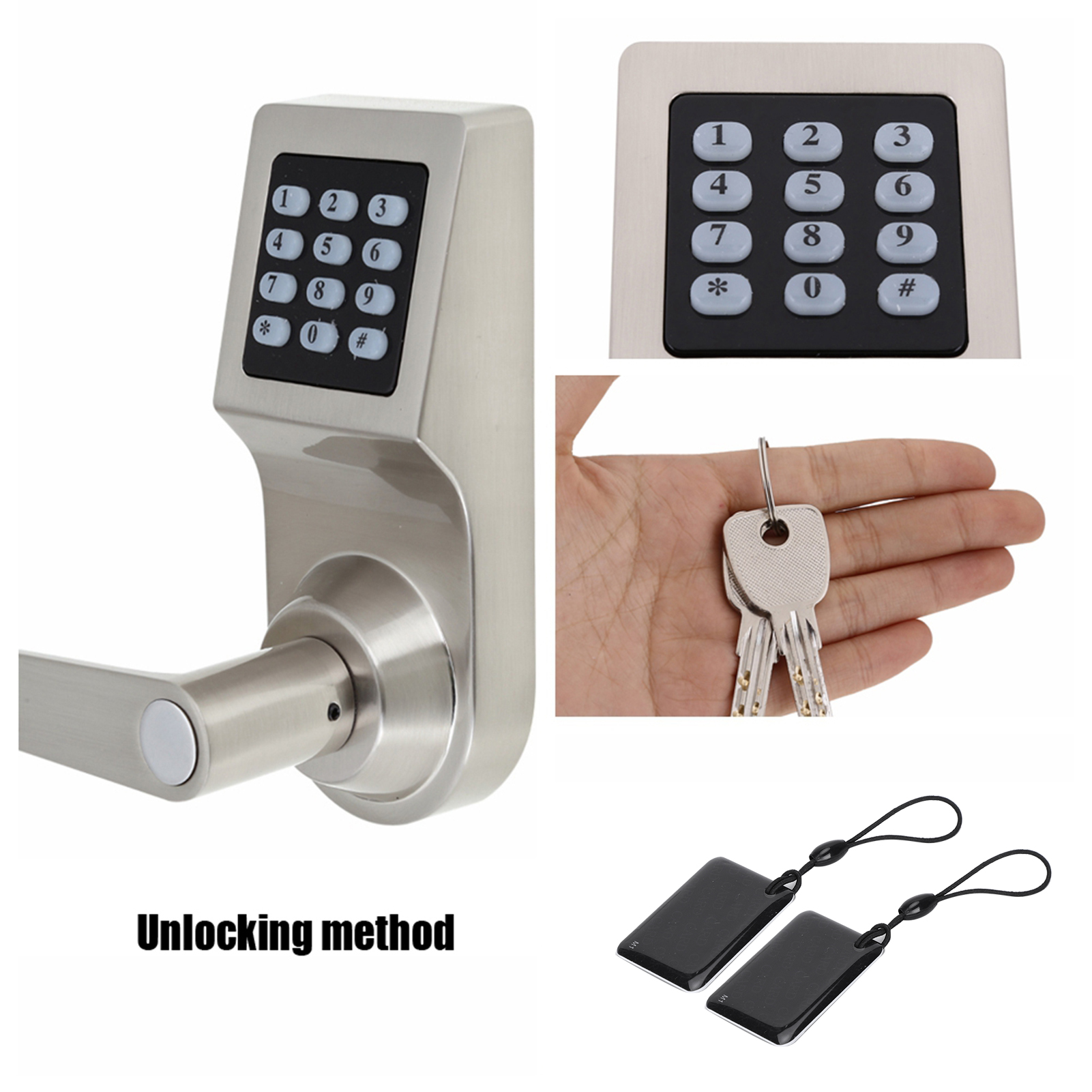 Elektronisches 4-in-1-türschloss Mit Passwort- Und Funkkartenentriegelung Sowie Fernbedienung Für Mehr Sicherheit Im Haus