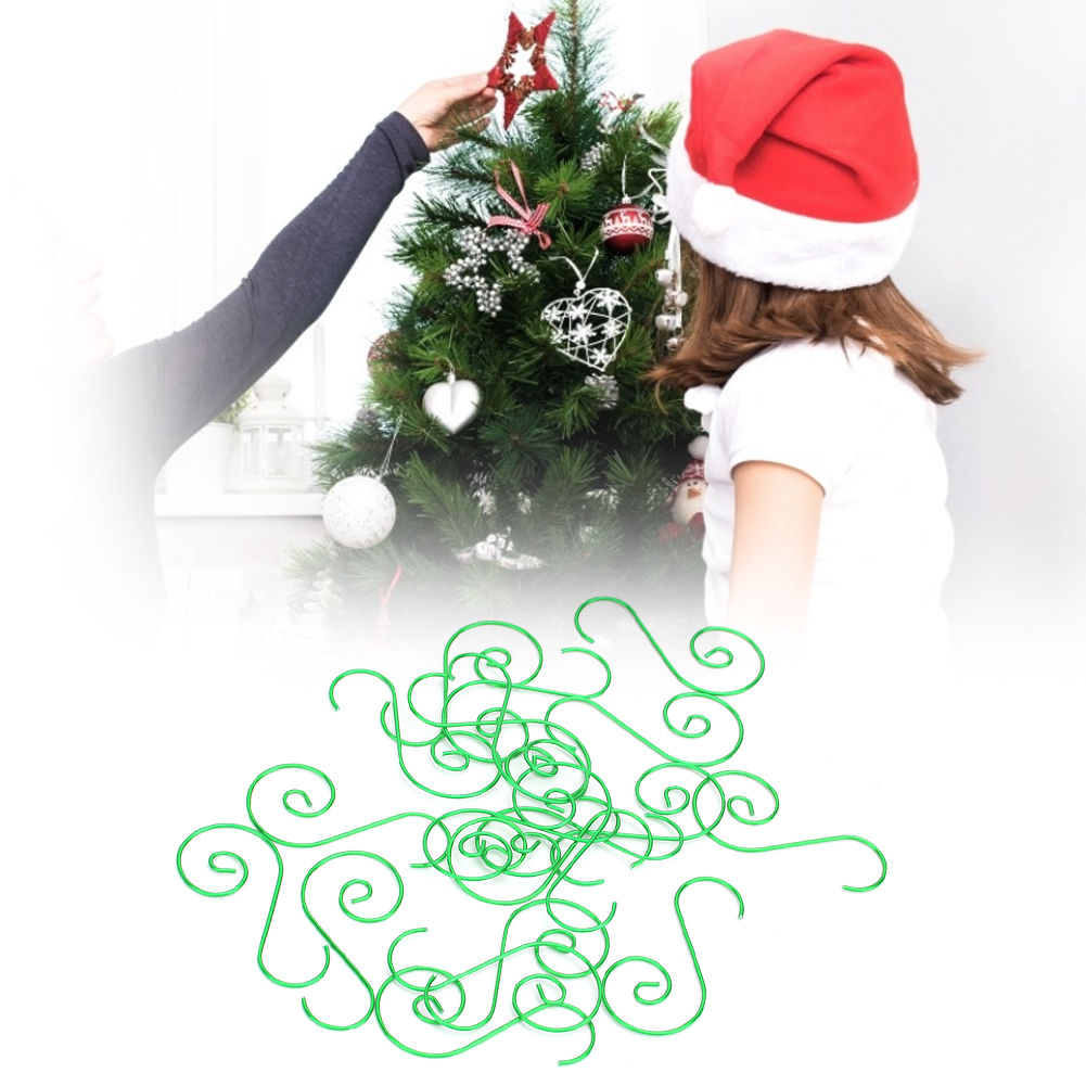 60 Stück Mini-mehrzweck-metallhaken In S-form Zur Weihnachtsbaumdekoration (grün)