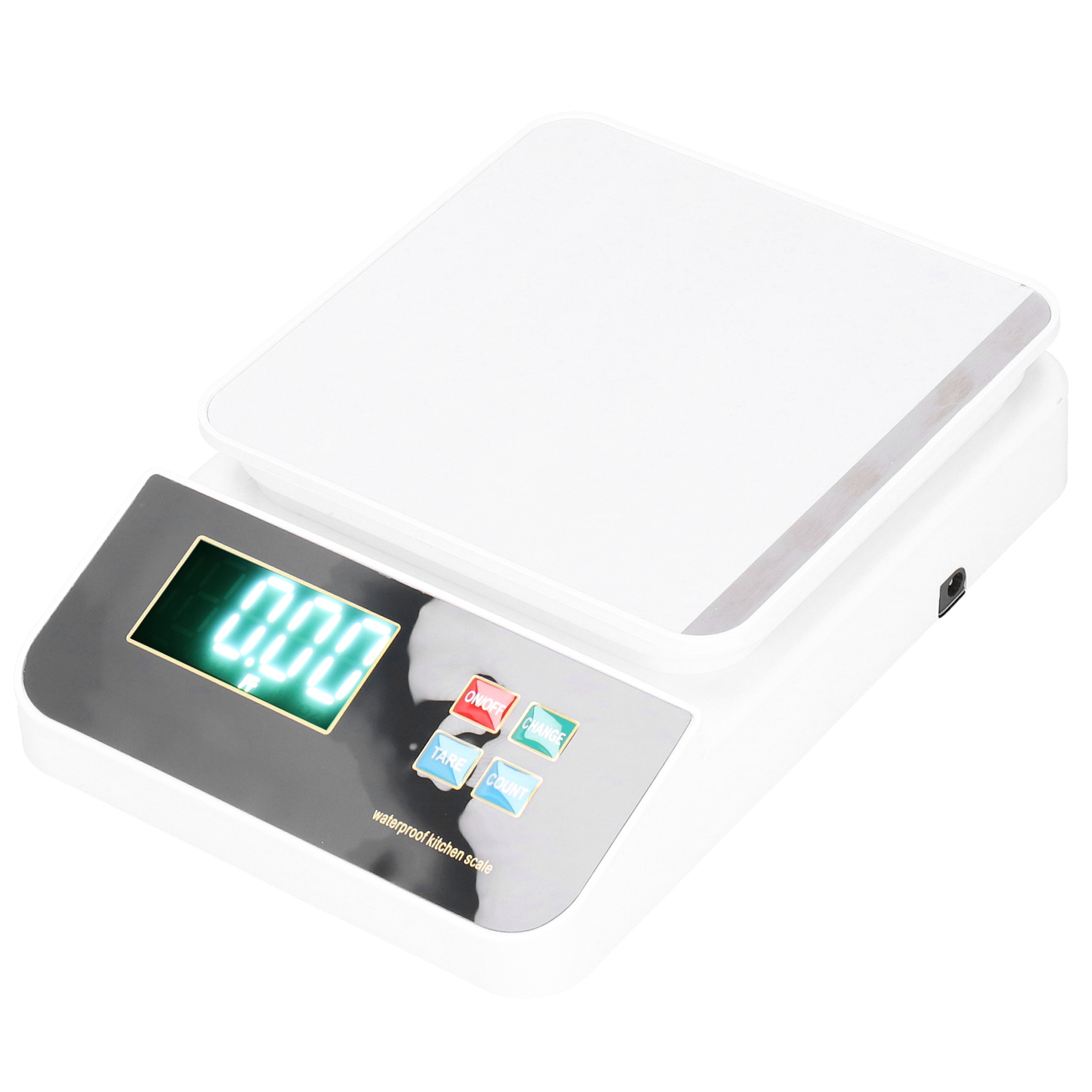 Elektronische Küchenwaage (5 Kg/1 G), Edelstahl, Wasserdicht, Wiederaufladbar, Haushaltswaage