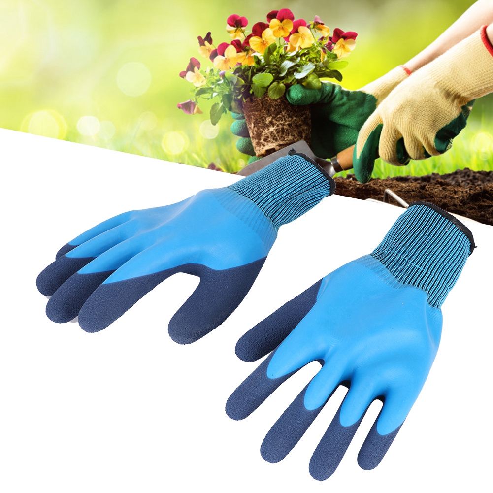 2 Paar Landwirtschaftliche Gartenarbeitshandschuhe, Rutschfest, Wasserdicht, Aus Latex