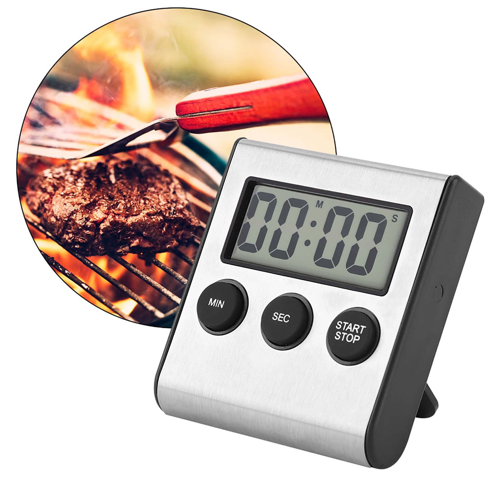 Digitaler Küchentimer, Tisch- Und Wandwecker Mit Lautem Alarm Und Großen Ziffern