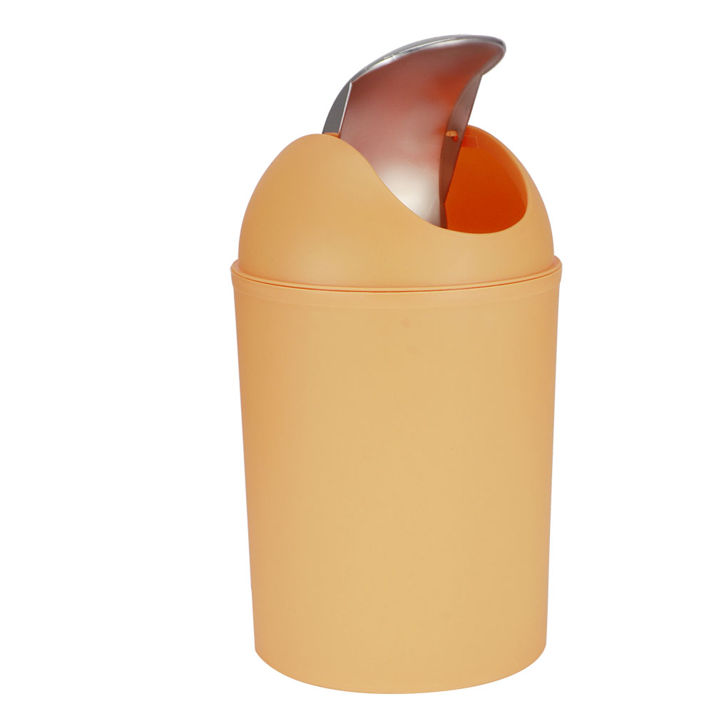 Mini-mülleimer Mit Klappdeckel Für Wohnzimmer, Schlafzimmer, Schreibtisch Oder Nachttisch, Aus Kunststoff, Orange