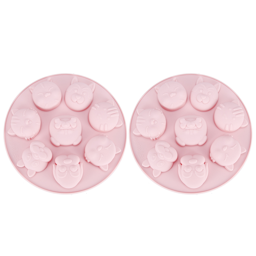 2er-set Silikonformen In Tierform, Antihaftbeschichtet, Küchenzubehör Zum Backen Von Kuchen Und Schokolade, Rosa