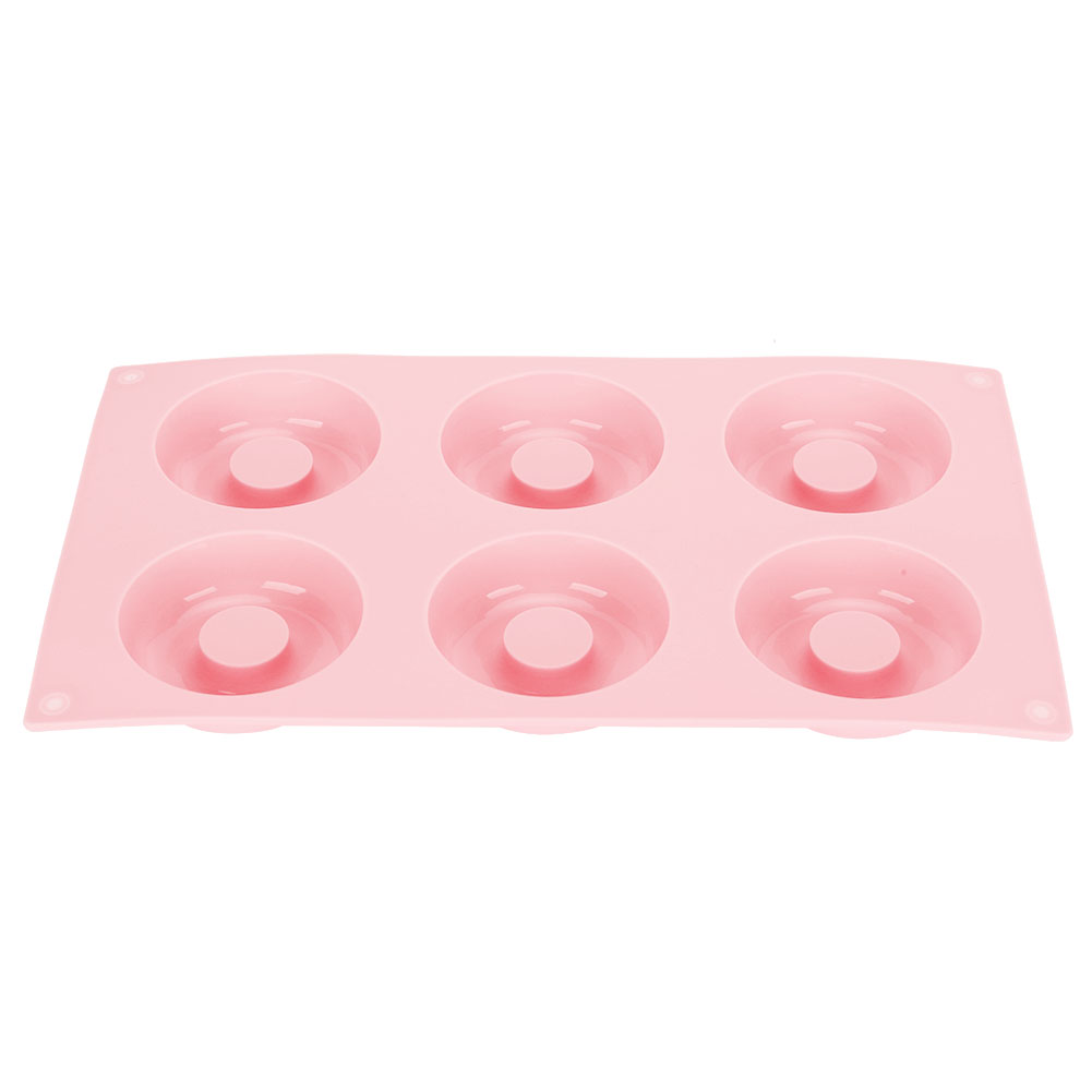 Silikon-donut-backform Mit 6 Mulden, Antihaftbeschichtet, Für Kuchen Und Kekse, Küchenzubehör (pink)