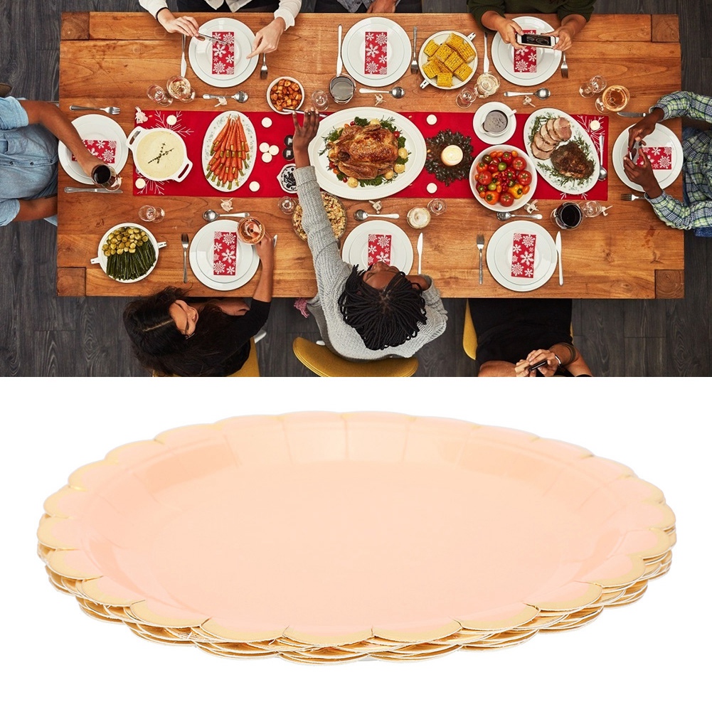 8 Stück 7-zoll-einweg-pappteller, Rund, Für Geburtstage, Hochzeiten Und Partys, Geschirr, Rosa, 8 Stück, 18 Cm / 7 Zoll