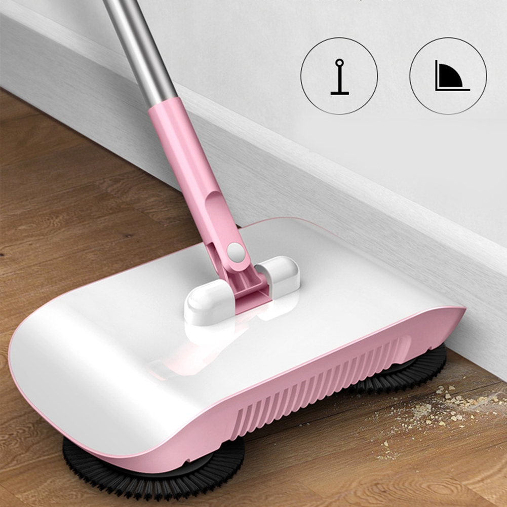 Handkehrmaschine Mit Wischmopp, Besen Und Kehrschaufel Für Den Haushalt (rosa)