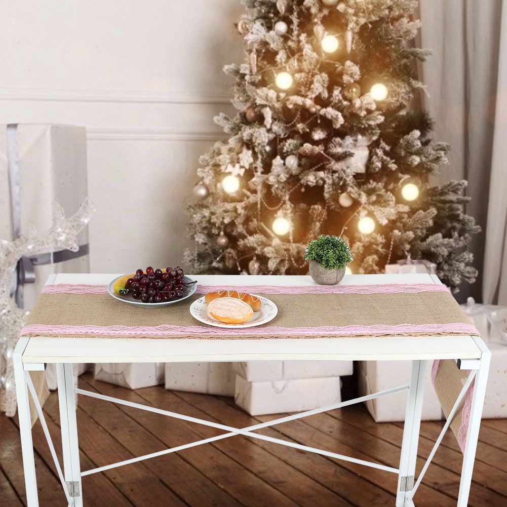 Tischläufer Für Weihnachtsfeiern, Tischdecke, Tischläufer, Tischläufer, Tischdekoration, Rosa