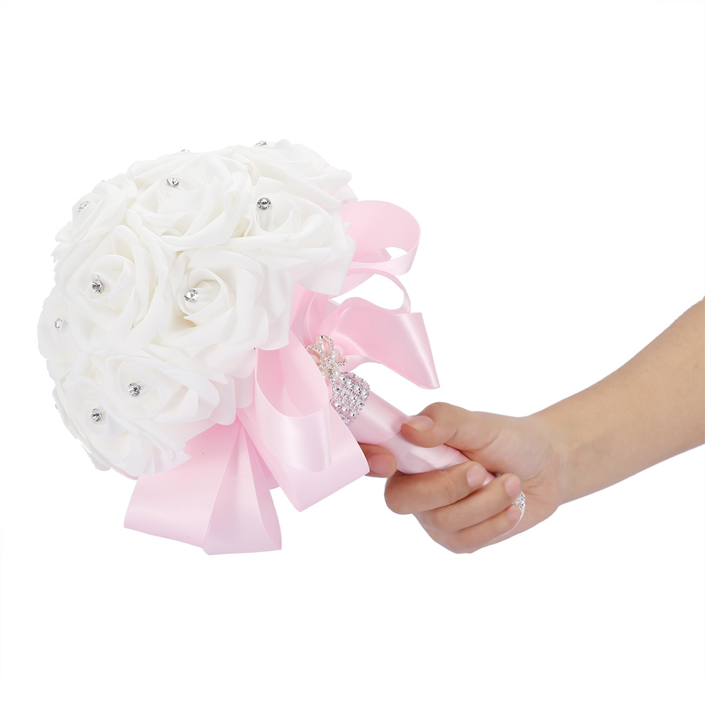 Künstlicher Brautstrauß Aus Blumen Für Hochzeitsdekorationen (rosa)