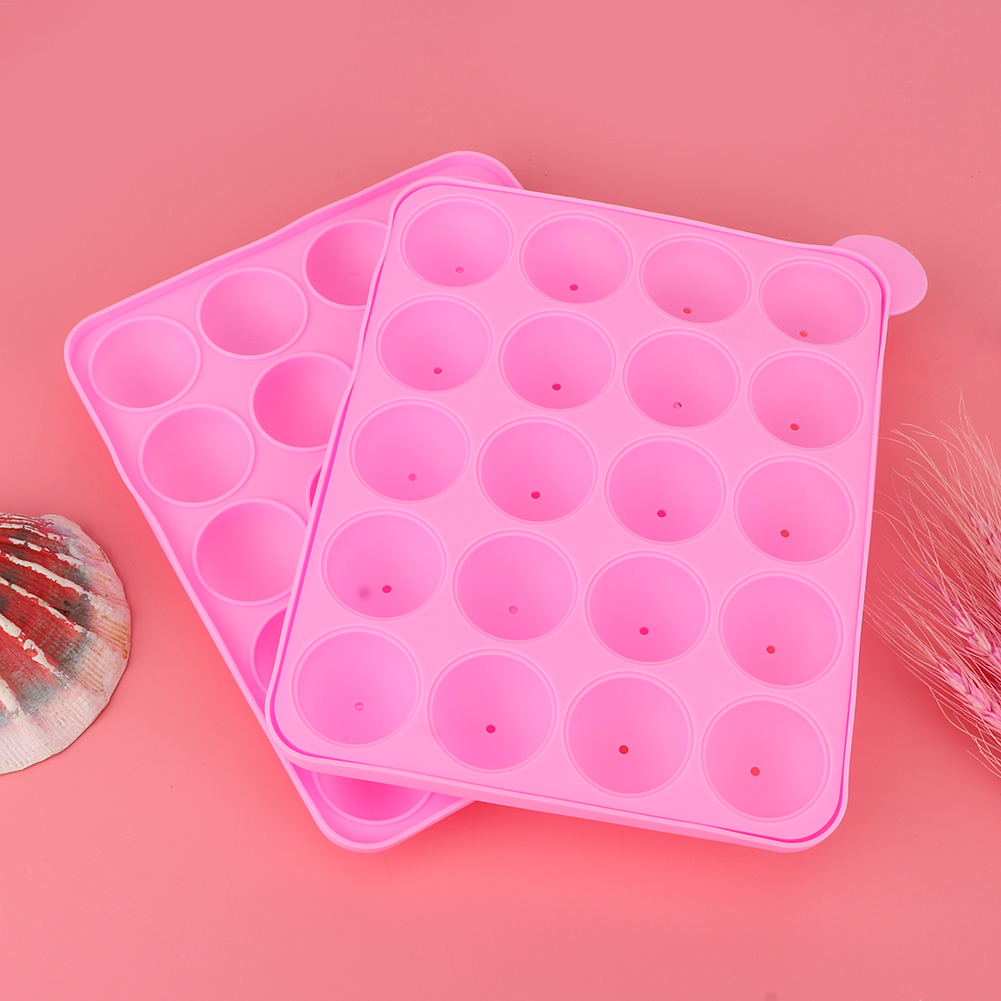Silikonform Für 20 Runde Kugel-lutscher, Rosa, Zum Selbermachen Von Kuchen Und Schokolade, Küchenbackformen, Gebäckwerkzeuge