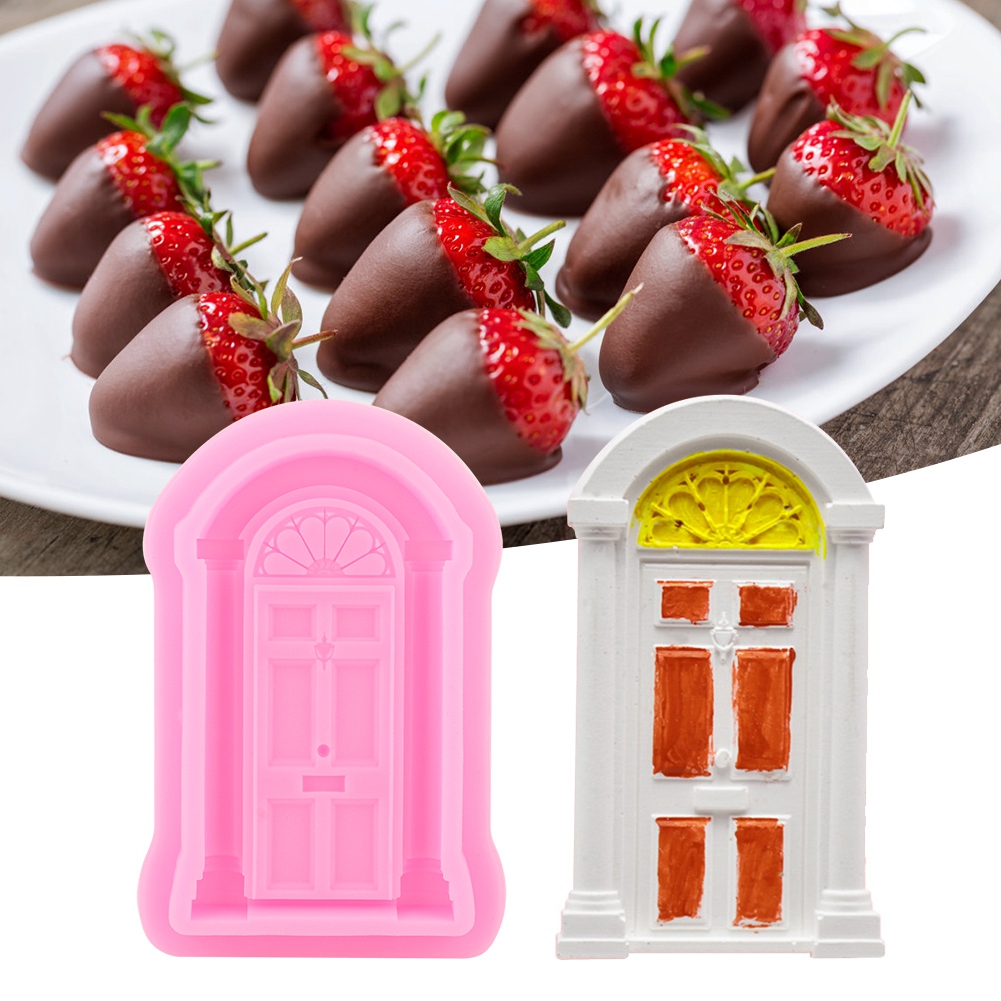 2er-set Diy Tür- Und Fenster-silikonform, Kuchen-, Fondant- Und Keksform, Dekorations- Und Backwerkzeug, Rosa