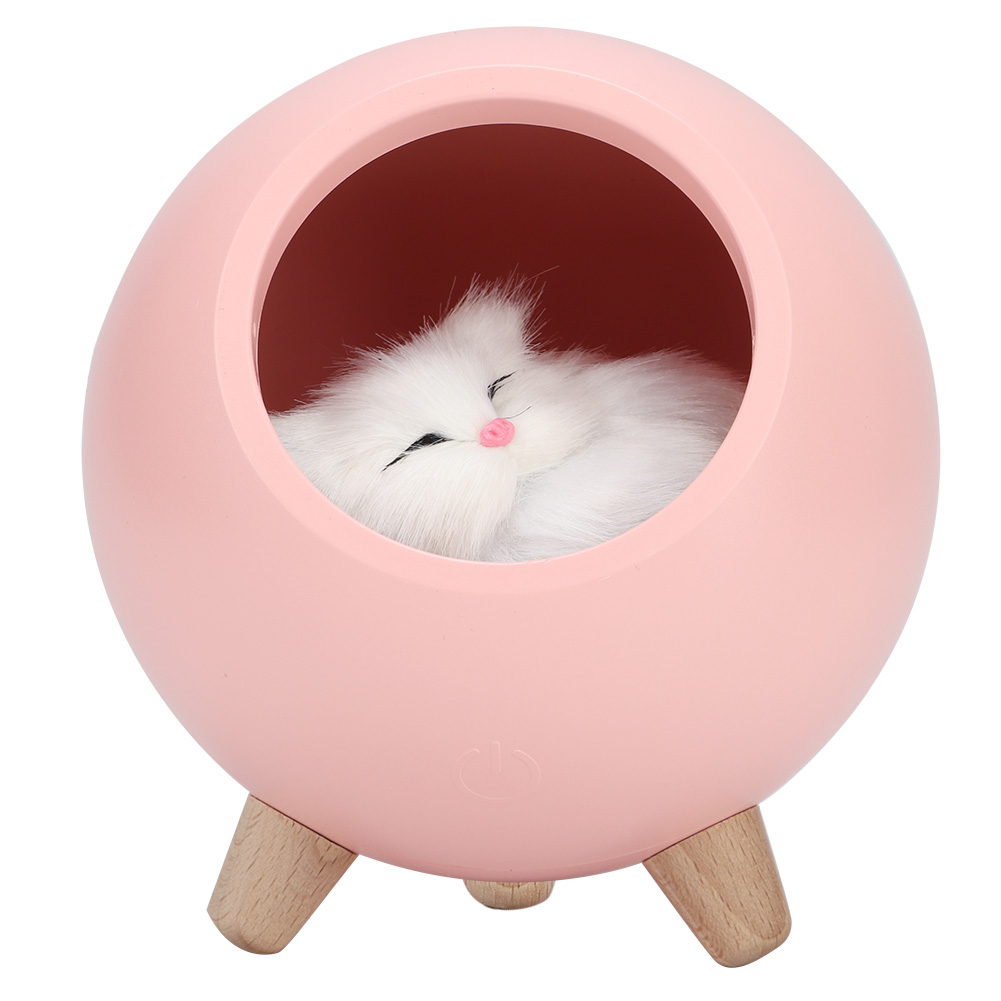 Niedliches Katzen-nachtlicht, Kleines Haustierhaus, Led-nachtlampe, Schlafzimmerbeleuchtung, Stimmungslampe, Rosa