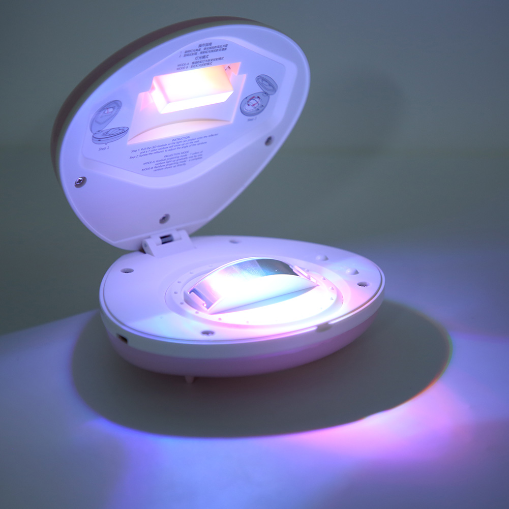 Innovativer, Muschelförmiger, Wiederaufladbarer Led-projektor Als Nachtlampe In Rosa