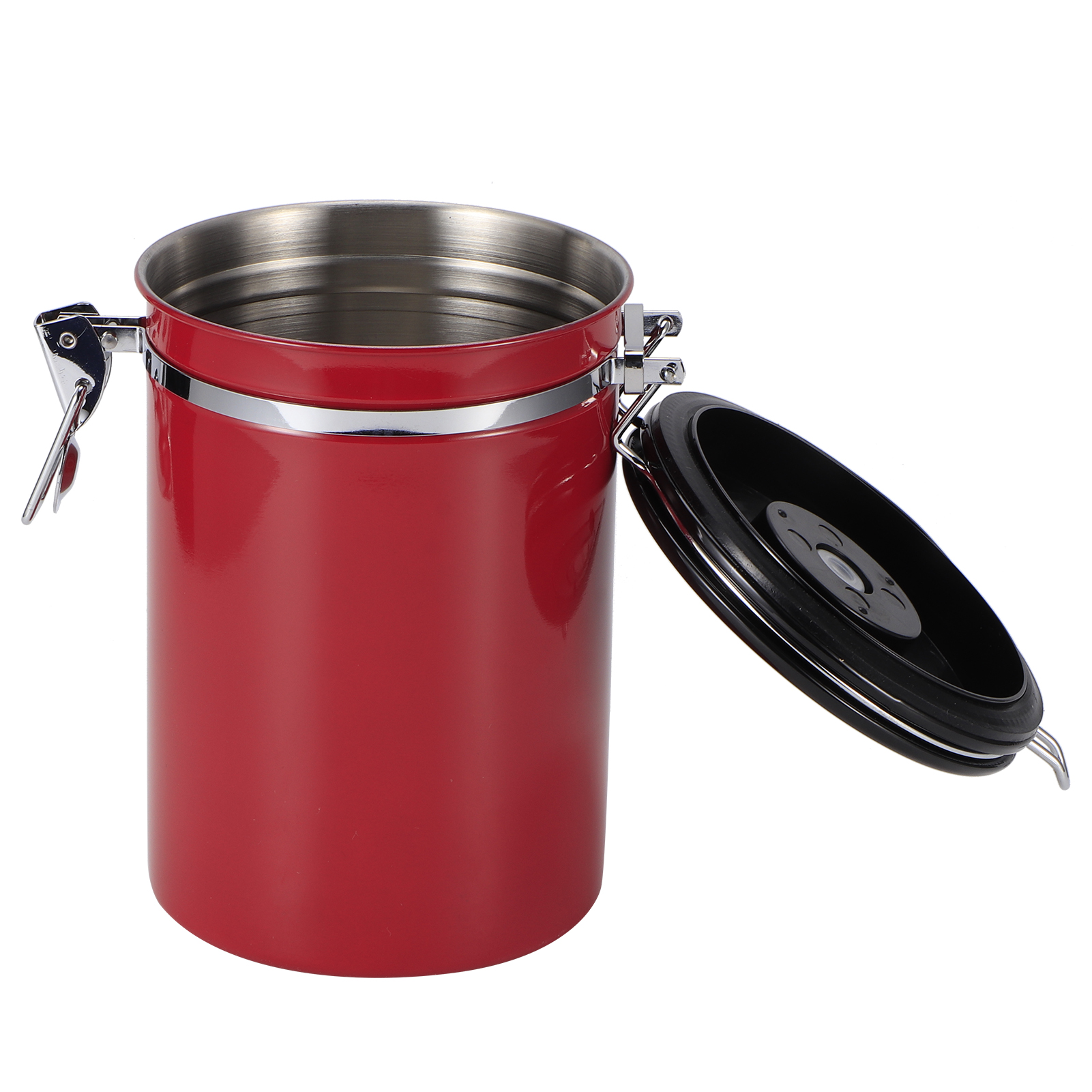 Kaffeebohnen- Und Teekanne Aus Edelstahl Mit Versiegeltem, Feuchtigkeitsbeständigem Behälter Und Entlüftungsventil (rot, 1,8 L (fassungsvermögen Ca. 750 G))