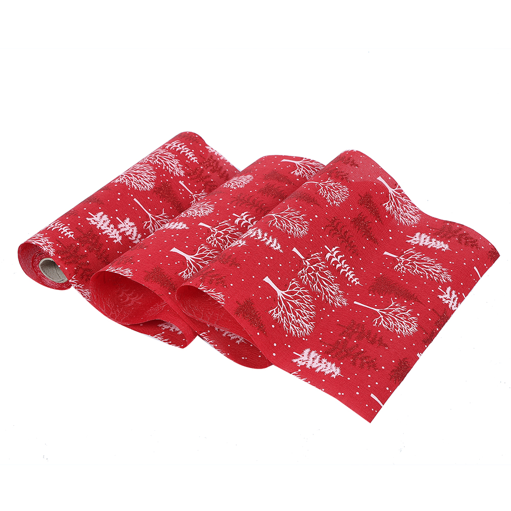 Tischläufer Aus Bedrucktem Polyester Für Zuhause, Weihnachten, Partys Und Bankette – Ein Roter Weihnachtsbaum