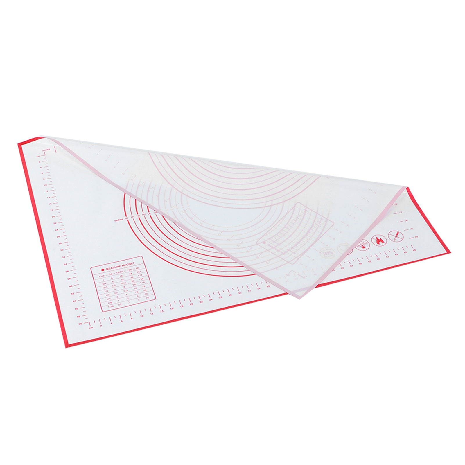 Rutschfeste Silikon-teigmatte, Antihaft-knetmatte Mit Skala, Küchenbackzubehör (60 X 80 X 0,4 Cm, Rot)