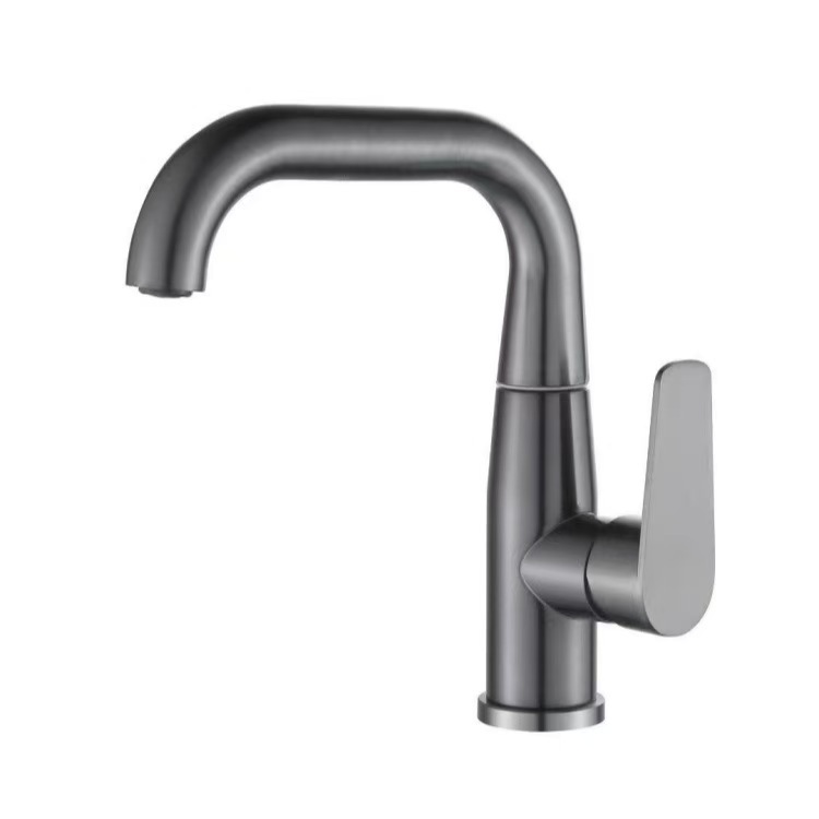 360° Drehbare Warm- Und Kaltwasserarmatur In Gunmetal-grau Für Badezimmerwaschbecken Und Waschtische – Modell In Gunmetal-grau Mit Sieben Zeichen