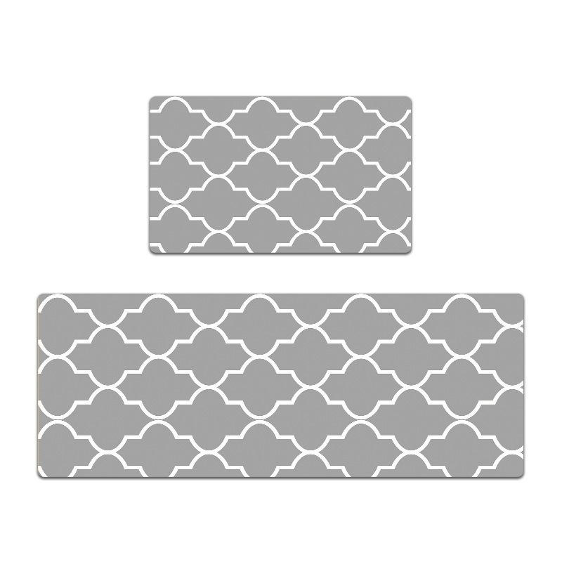 Direkt Vom Hersteller Gelieferte, Ermüdungshemmende Küchenmatte, Waschbar, Abwischbar, Fußmatte, Eingangsmatte, Pvc-schaumstoffmatte – Graues Blumenkronenmuster – 44 X 70 Cm