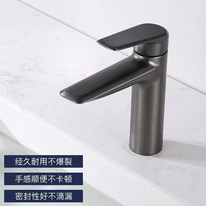 Einloch-warmwasserhahn In Gunmetal-grau Für Waschbecken, Waschtische Und Arbeitsplatten – Spritzwassergeschützt