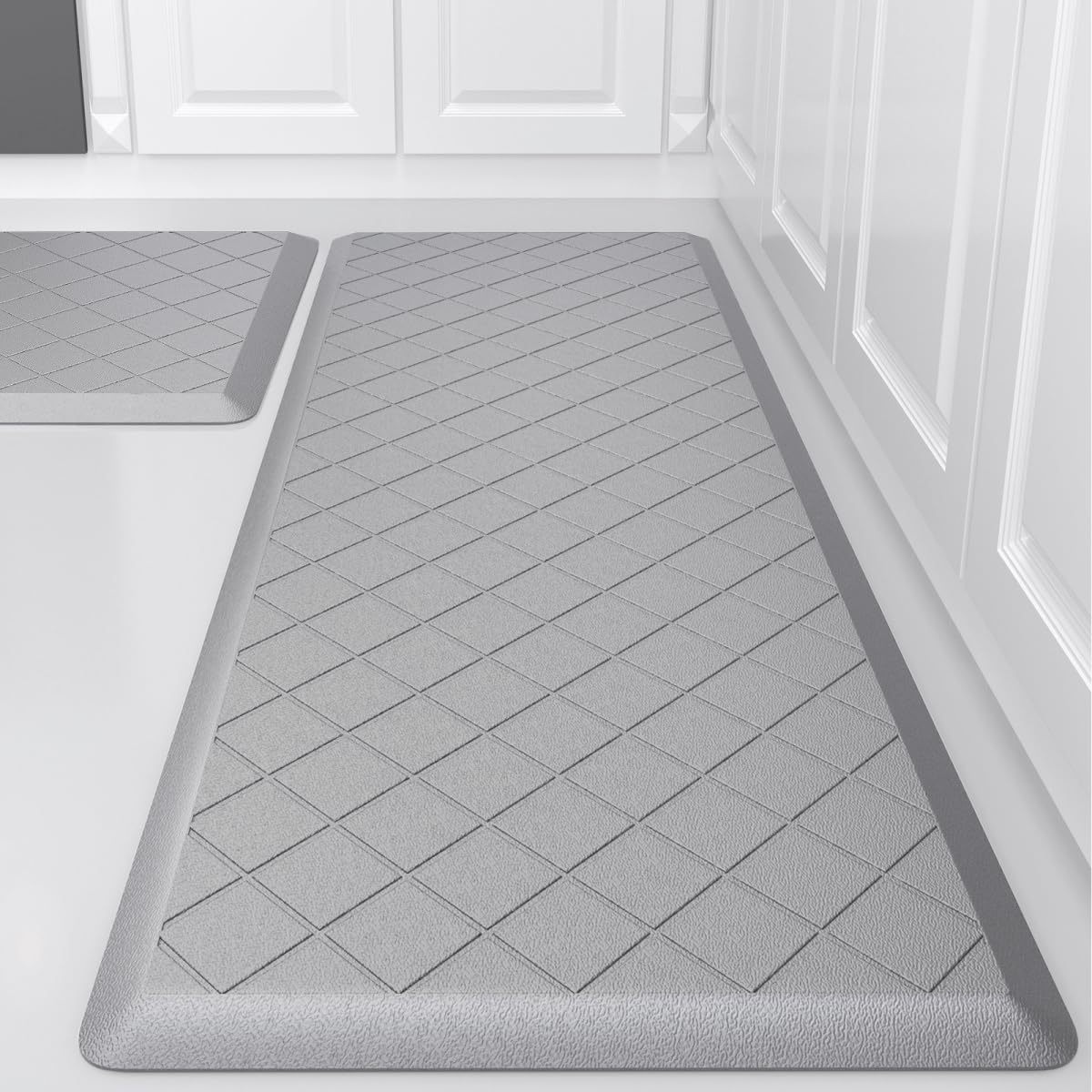 Küchenmatte, Öl- Und Wasserabweisend, Geeignet Für Dusche, Wc Und Badewanne – Hellgrau – 46 X 76 X 1,2 Cm