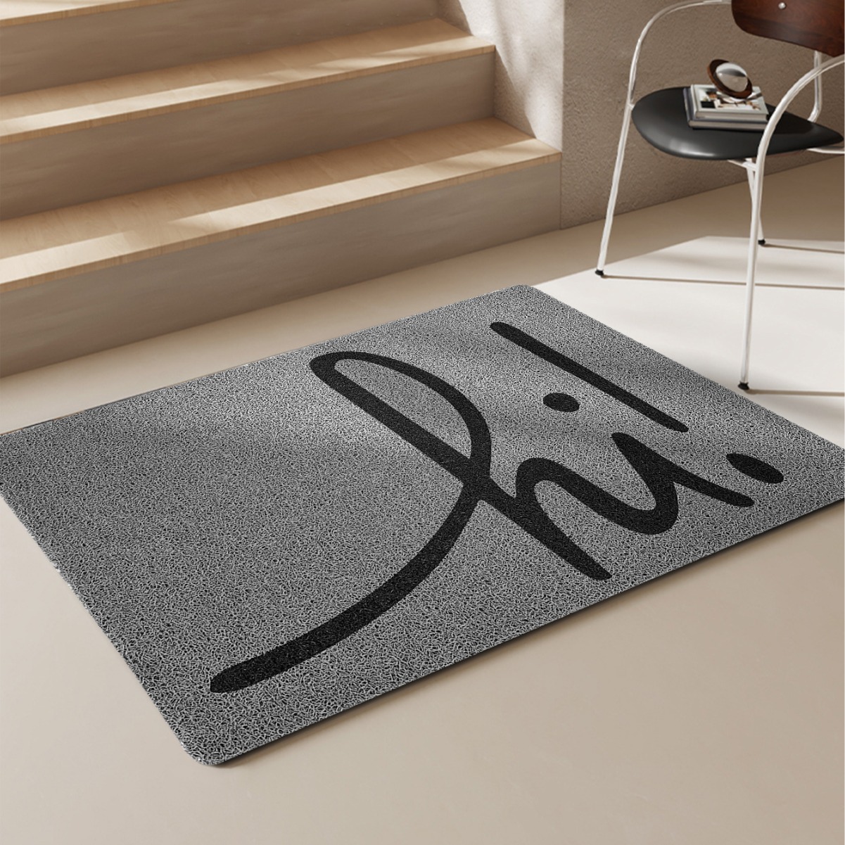 Neue Eingangsmatte/badezimmerteppich/pvc-schlingenmatte/rutschfeste Wc-fußmatte – Hellgrau Hi – 60 X 90 Cm Schlingen