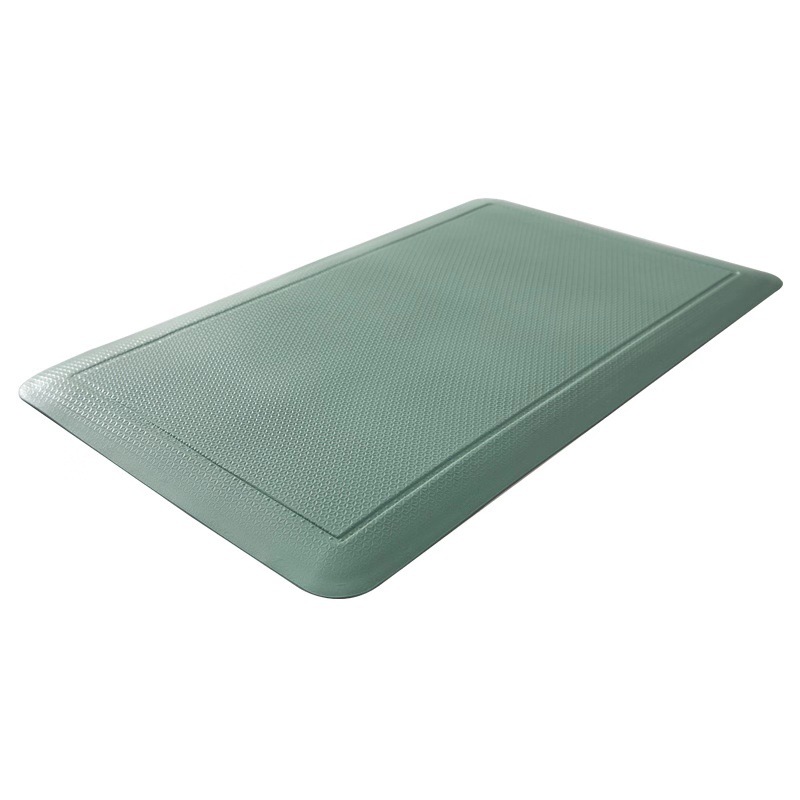 Küchenmatte Im Nordischen Stil Aus Pvc, Wasser- Und Ölabweisend, Mit Lederoptik, Leicht Zu Reinigen – Hellgrün – 60 X 90 Cm Mit Breiten, Abgeschrägten Kanten