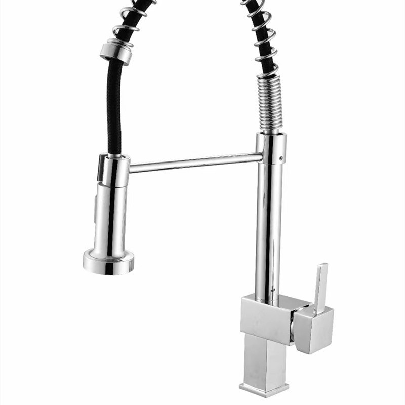 Grenzüberschreitender Küchenausziehhahn Mit Federmechanismus Für Warm- Und Kaltwasser, Geeignet Für Spülbecken, Gemüsebecken Und Geschirrspüler – Drehbarer, Spritzwassergeschützter Wasserhahn – Quadra