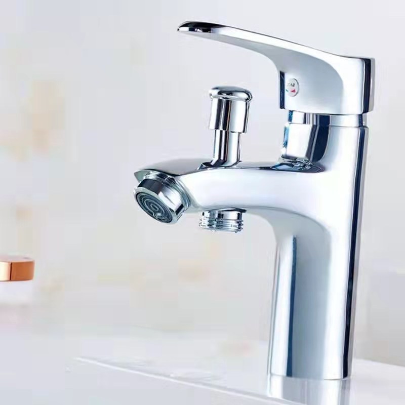 Kupferfarbene Zweigriff-waschtischarmatur Mit Duschkopf, 2-in-1-funktion Für Dusche Und Shampoo, Einloch-warm- Und Kaltwasserarmatur Für Waschbecken - Legierungsmodell [einzelarmatur, Zulaufrohr Nicht