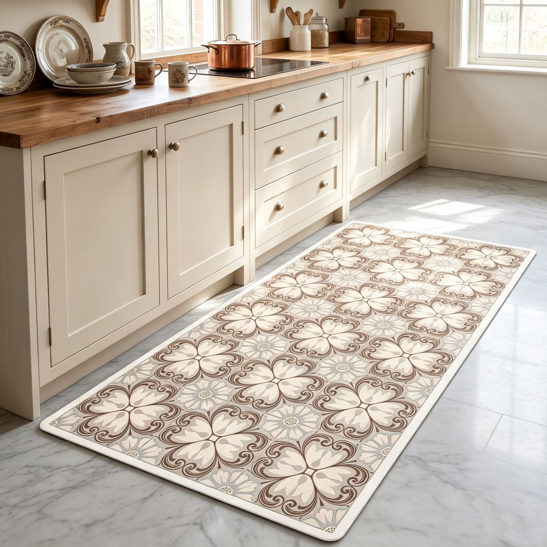 Küchenmatte Im Amerikanischen Stil, Verdicktes Pvc-schaumleder, Wasserdicht, Ölabweisend, Rutschfest, Fleckenabweisend, Anti-ermüdungsmatte – Abstraktes Design Nr. 5 – 50 X 150 X 0,8 Cm, Geschnittene