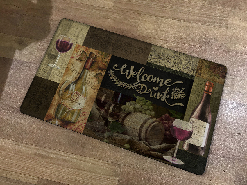 Moderne, Ölbeständige Küchenmatte Im Europäischen Stil, Wasserdichte Und Rutschfeste Matte Für Den Haushalt – Ideal Zum Trinken – 61 X 91 Cm