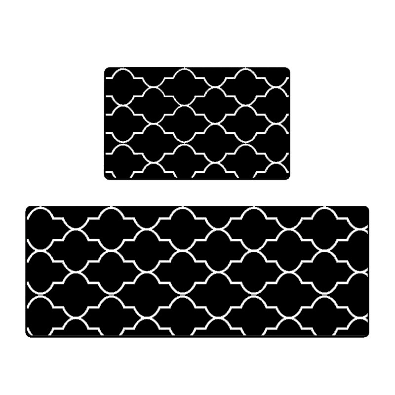 Direkt Vom Hersteller Gelieferte, Ermüdungshemmende Küchenmatte, Waschbare Fußmatte, Eingangsmatte, Pvc-schaummatte – Schwarz Mit Kronenmuster – 44 X 70 Cm