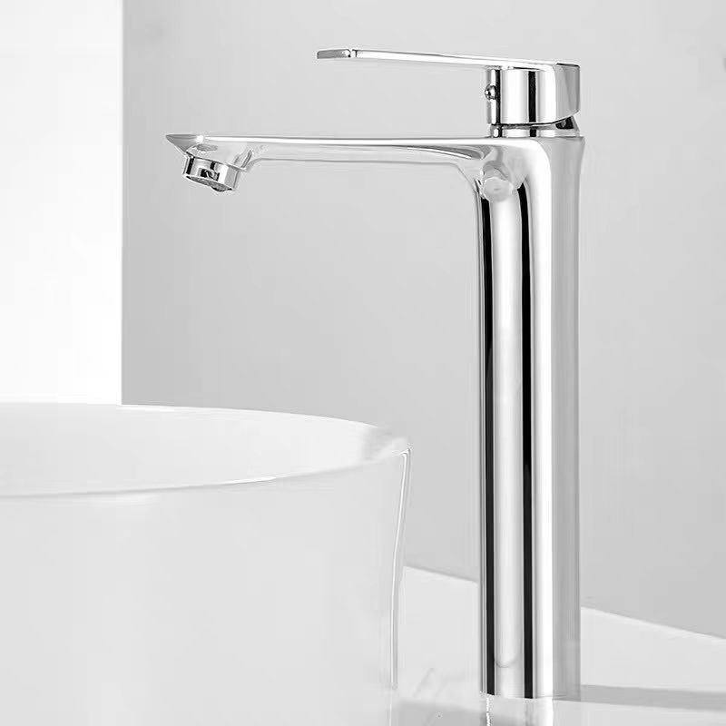Hohe, Schwarze Waschtischarmatur Mit Quer Verlaufendem Design, Einloch-warm- Und Kaltwasserarmatur, Aufsatzwaschtischarmatur Für Badezimmer – Hohes, Kupferbeschichtetes Modell
