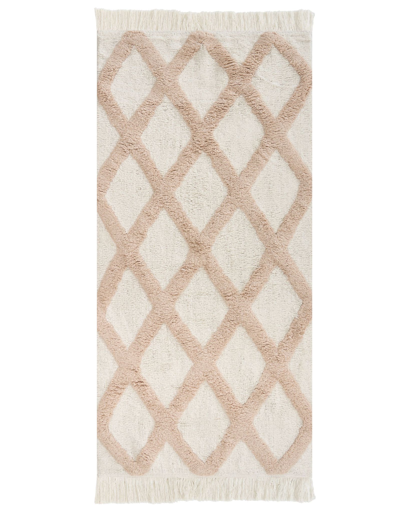 Kinderteppich Punsari Beige 55 X 120 Cm Baumwolle